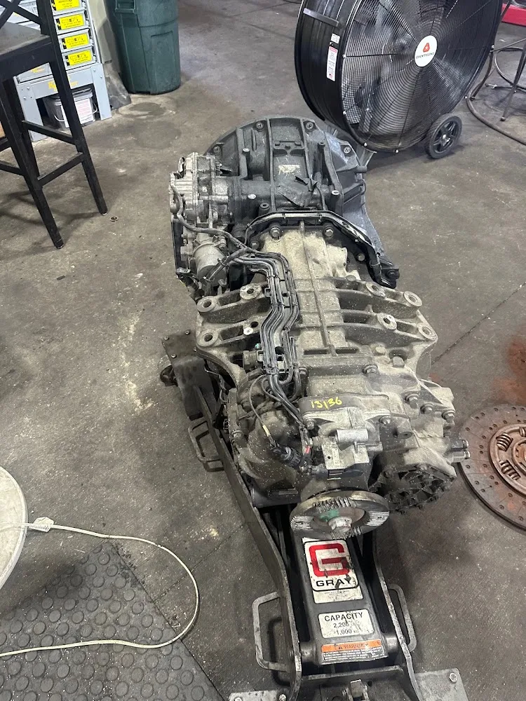 Heavy-duty transmission removed for repair